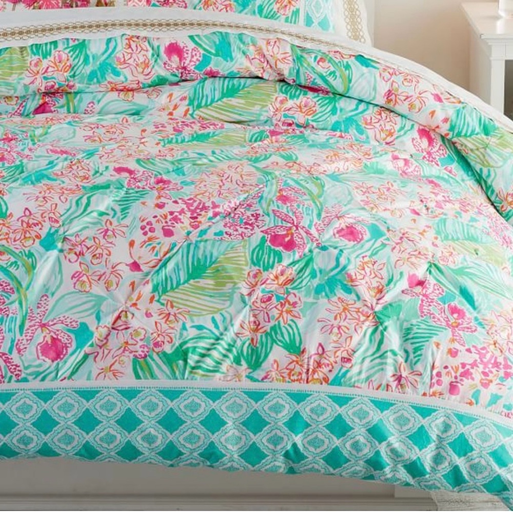 Lilly Pulitzer for Pottery Barn Teen - Orchid Border Duvet Cover - King -